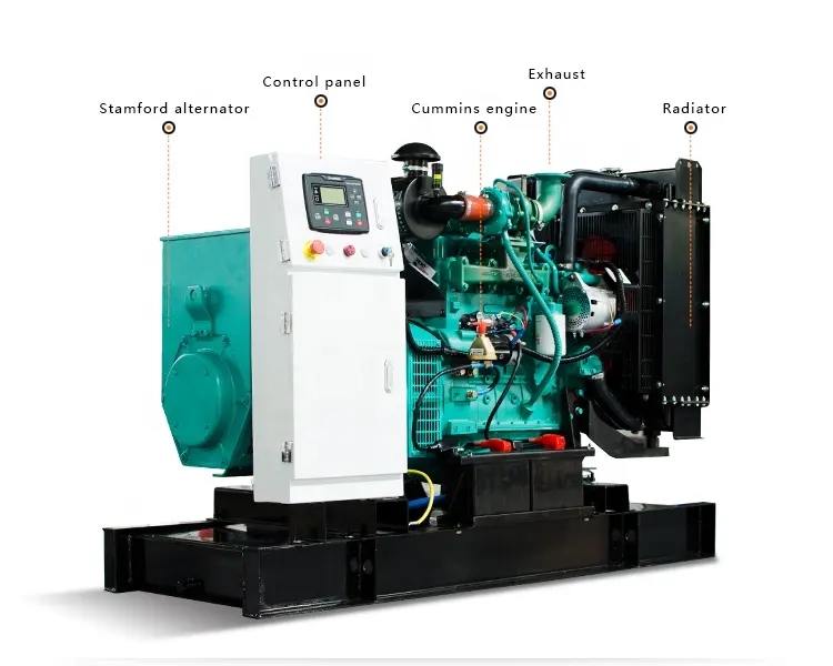 10kva 30kva 50kva 100kva Générateur de moteur mobile Diesel 1500rpm /1800rpm 3 phases 230V 100kw Alternateur Stamford Type sans balai