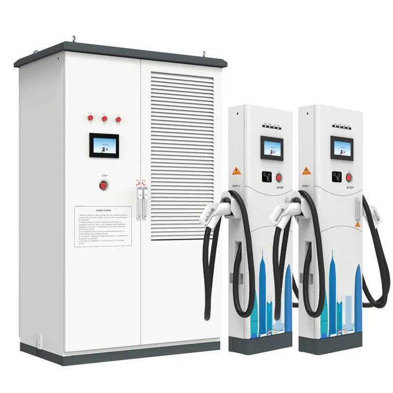 60KW Dc double connecteur multimédia ev chargeur piles Fast Ev DC Stations de charge 150A 380V